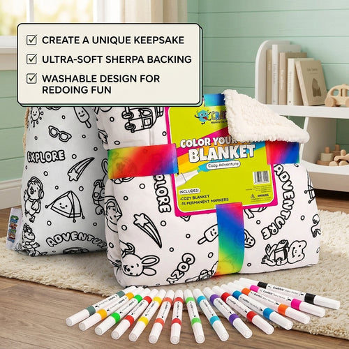 Solvara Coloring Sherpa Blanket