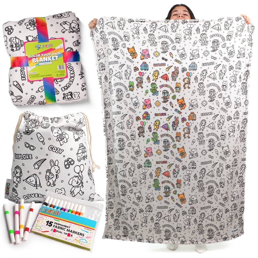 Solvara Coloring Sherpa Blanket