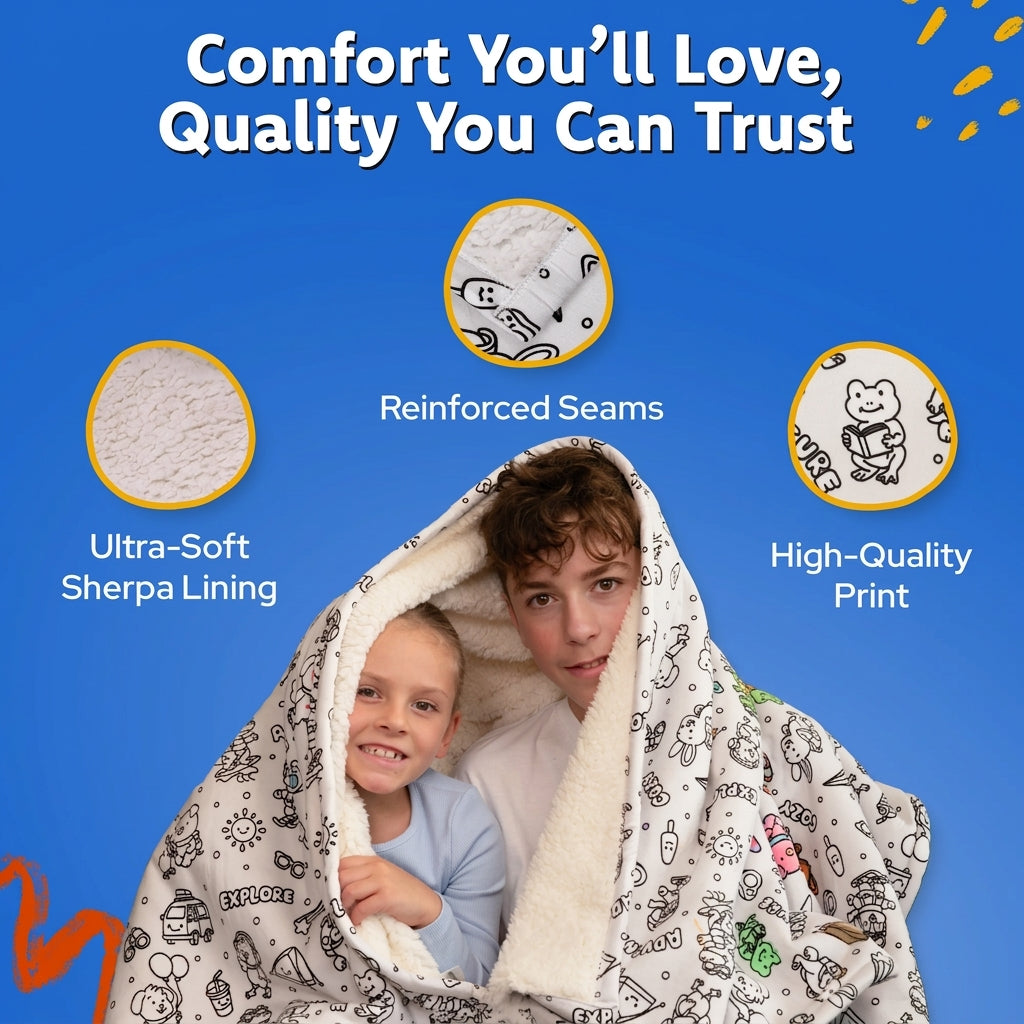 Solvara Coloring Sherpa Blanket