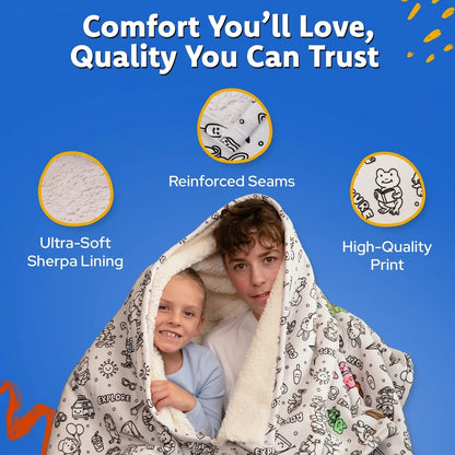 Solvara Coloring Sherpa Blanket