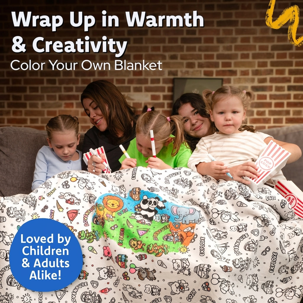 Solvara Coloring Sherpa Blanket