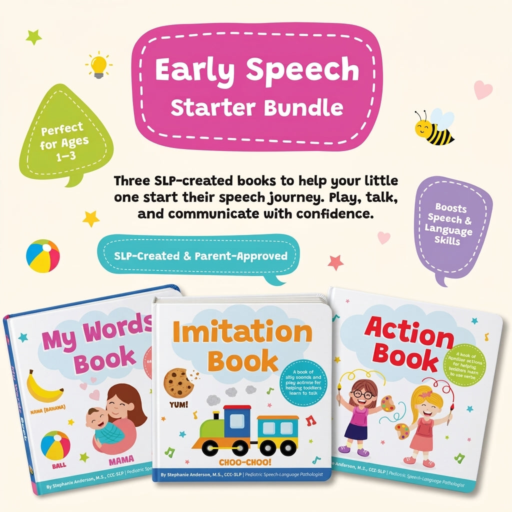 Early Speech Starter Bundle - 3 Interactive Books Series for Toddlers